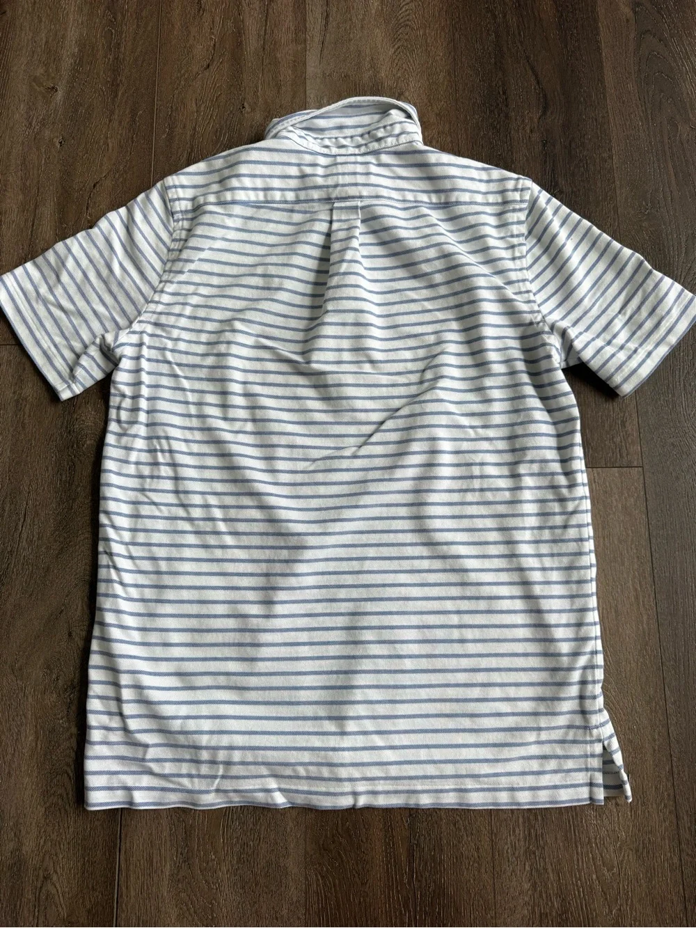 Ralph Lauren White Polo with Light Blue Stripes Knit Oxford Men’s Size Medium
